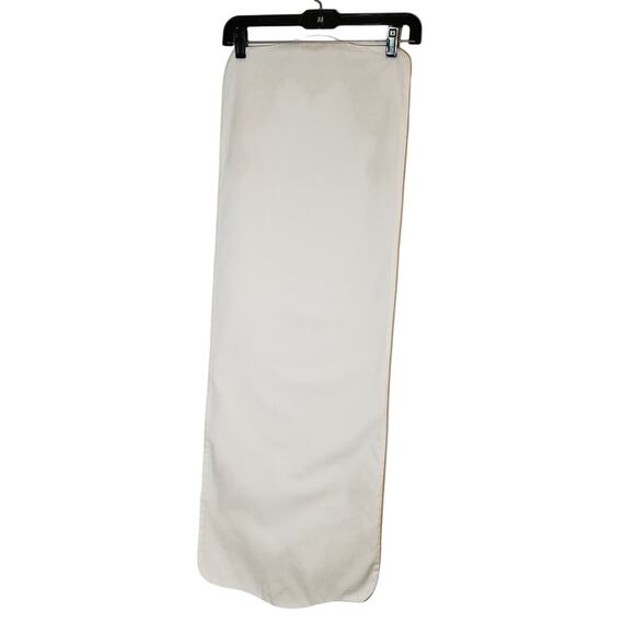 VTG 40" BEIGE TABLE RUNNER FLORAL LEAVES EMBROIDERY DRESSER SCARF MANTLE LINEN - Picture 5 of 6